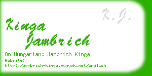 kinga jambrich business card